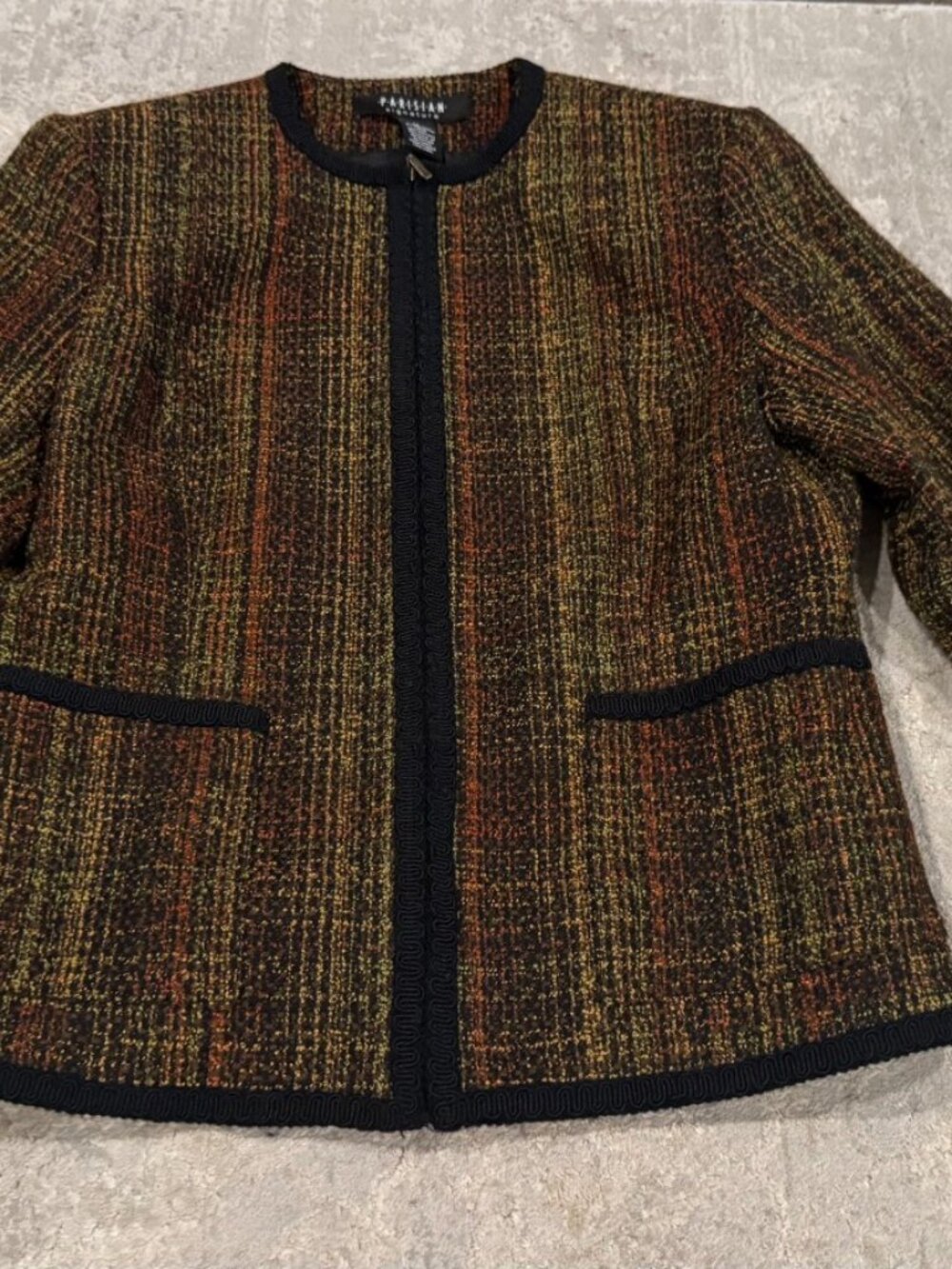 Parisian Signature Brown Tweed Boucle Blazer Jacket 4P